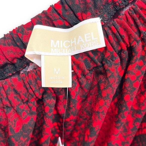 Michael Kors NWT One Shoulder Python Print Top Red and Black Medium - Picture 12 of 13